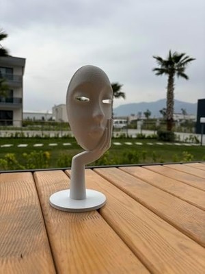 Karokstore El Destekli Yüz Biblo Modern Sanatsal Dekor Objesi (150X150X255 Mm)