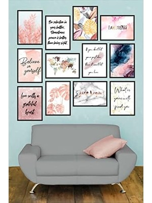 Karokstore Pozitif Duvar Tabloları, 12 Parça Tablo, Salon Mdf Tablo