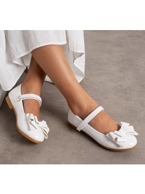 Surpie Shoes Kız Çocuk Ortopedik Pullu Fiyonk Detaylı Babet, Çocuk Ortopedik Babet