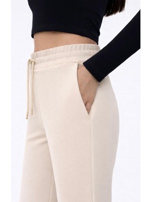 Axxel Kadın Açık Bej Interlok Eşofman ALTI-P2273