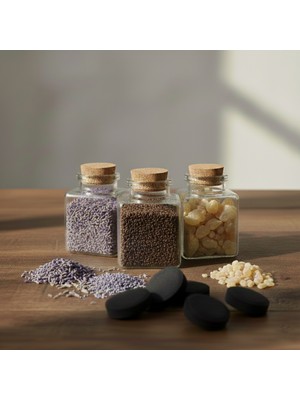 Nomad Dökme Tütsü Seti - 3 Çeşit Bitki & Reçine + 10 Adet Tablet Kömür - Lavanta Üzerlik Akgünlük