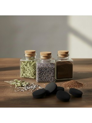 Nomad Dökme Tütsü Seti - 3 Çeşit Bitki + 10 Adet Tablet Kömür - Adaçayı Lavanta Üzerlik