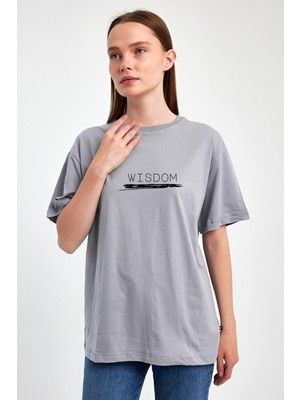 Yakamor Unisex Oversıze Baskılı Sıfır Yaka Tshırt