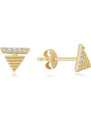 Cherry By Özkonak Taşlı Piramit Küpe