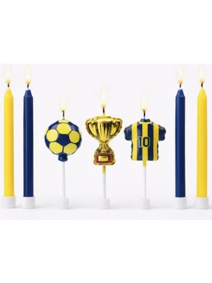 Bkmc Party Taraftar Futbol Toplu Formalı Kupalı 7 Parça Mum Seti