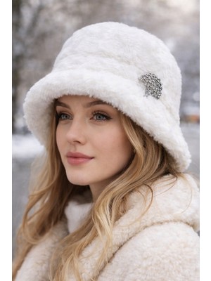 Modex Yumuşak Doku Hayat Ağacı Broş Detay Peluş Fötr Balıkçı Şapka