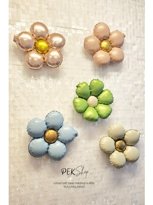 Pekshop 5li Retro Papatya Folyo Balon Seti