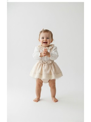 Butik Kız Bebek %100 Pamuklu Salopet 2'li Takım