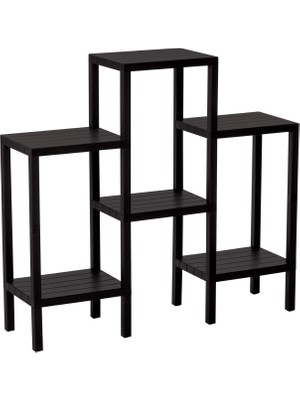 Timion 6 Raflı - Siyah Modüler Ünite Plastik 108X100X29 cm (5148)