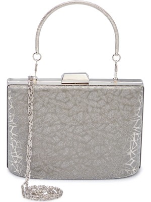 Tergan Platin Tekstil Kadın Abiye Çanta - S26Y1AB79547-V5L