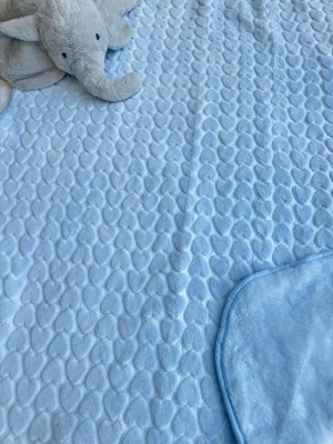 bebexy Kalp Desenli Mavi Çocuk Battaniyesi