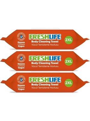 Freshlife 2xl Hasta Vücut Temizleme Havlusu Islak Mendil 3X50 (150 Yaprak)