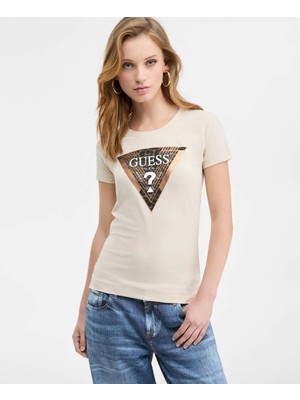 Guess  Leo Kadın Siyah Slim Fit T-Shirt W5BI28J1314