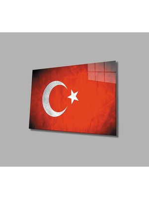 idealizbiz Türk Bayrağı Cam Tablo 4mm Dayanıklı Temperli Cam