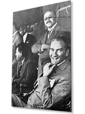idealizbiz Atatürk Cam Tablo 4mm Dayanıklı Temperli Cam, Atatürk Glass Wall Art