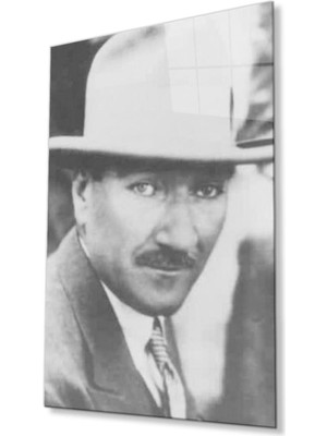 idealizbiz Atatürk Cam Tablo 4mm Dayanıklı Temperli Cam, Atatürk Glass Wall Art