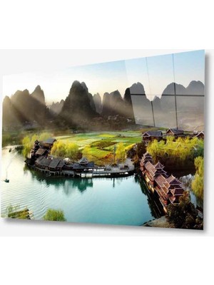 idealizbiz Doğa Manzara Cam Tablo 4mm Dayanıklı Temperli Cam