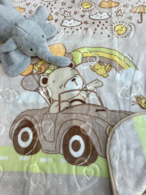 bebexy Araba Süren Ayıcık Desenli Çocuk Battaniyesi