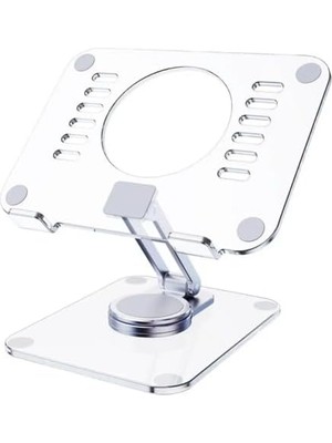 Storemax Taşınabilir Dizüstü Standı Çok Fonksiyonlu 360 Derece Dönen Dizüstü Tablet Cep Telefonu Standı (Şeffaf 360 Stand)