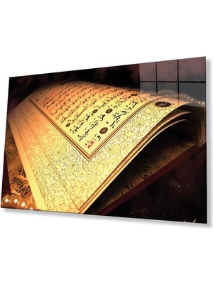idealizbiz Kuran Ayet Dini Islami Duvar Dekoru Kaligrafi Cam Tablo 4mm Dayanıklı Temperli Cam