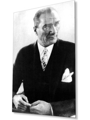idealizbiz Atatürk Cam Tablo 4mm Dayanıklı Temperli Cam, Atatürk Glass Wall Art