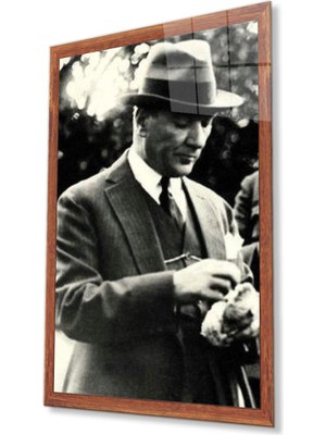idealizbiz Atatürk Cam Tablo 4mm Dayanıklı Temperli Cam, Atatürk Glass Wall Art