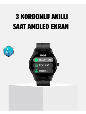Evyora 3 Kordonlu Amoled Akıllı Saat – Sağlık Takipli