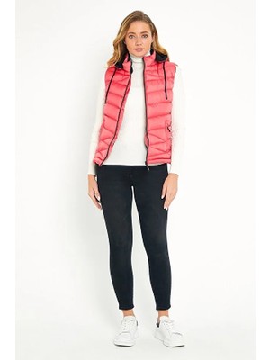 Dynamo Kadın Pembe Şişme Yelek Kapüşon Içi Polarlı 5002