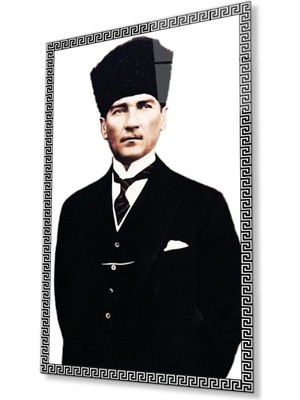 idealizbiz Atatürk Cam Tablo 4mm Dayanıklı Temperli Cam, Atatürk Glass Wall Art