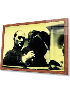 idealizbiz Atatürk Cam Tablo 4mm Dayanıklı Temperli Cam, Atatürk Glass Wall Art