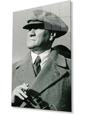 idealizbiz Atatürk Cam Tablo 4mm Dayanıklı Temperli Cam, Atatürk Glass Wall Art