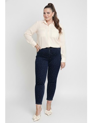 Karma 54658 Femina Skınny Serpme Taşlı Pantolon