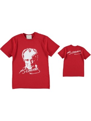 Başak Çocuk Giyim 402575 Atatürk Baskılı Erkek Tişört 10/13 Yaş - Kırmızı - 9-10 Yaş