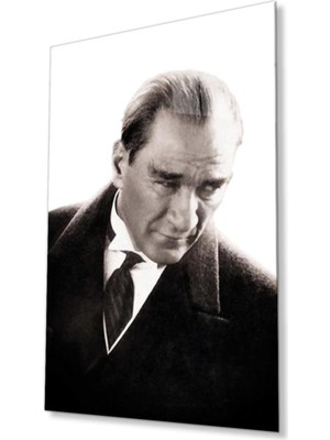 idealizbiz Atatürk Cam Tablo 4mm Dayanıklı Temperli Cam, Atatürk Glass Wall Art