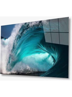 idealizbiz Dalgalar Cam Tablo 4mm Dayanıklı Temperli Cam