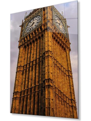 idealizbiz Londra Cam Tablo 4mm Dayanıklı Temperli Cam, London Glass Wall Decor
