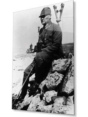 idealizbiz Atatürk Cam Tablo 4mm Dayanıklı Temperli Cam, Atatürk Glass Wall Art