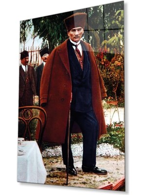 idealizbiz Atatürk Cam Tablo 4mm Dayanıklı Temperli Cam, Atatürk Glass Wall Art