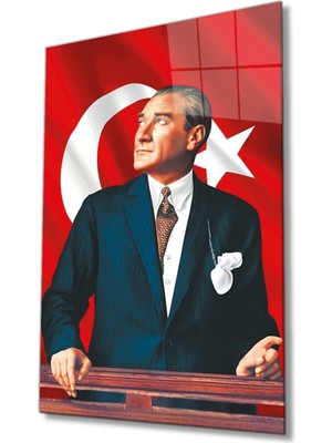 idealizbiz Atatürk Cam Tablo 4 mm Dayanıklı Temperli Cam