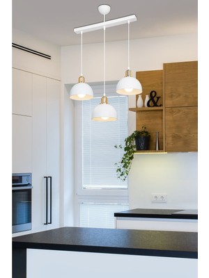 Duru Homelight Bella Üçlü Sıralı Beyaz Avize