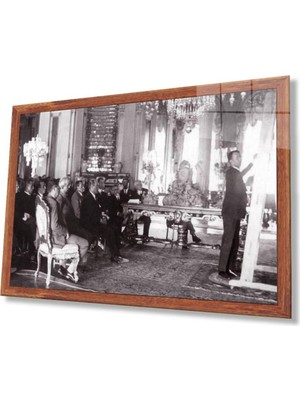 idealizbiz Atatürk Cam Tablo 4mm Dayanıklı Temperli Cam, Atatürk Glass Wall Art