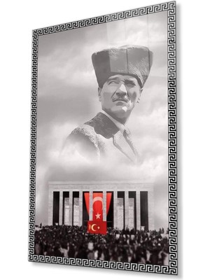 idealizbiz Atatürk Cam Tablo 4mm Dayanıklı Temperli Cam, Atatürk Glass Wall Art