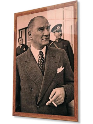 idealizbiz Atatürk Cam Tablo 4mm Dayanıklı Temperli Cam, Atatürk Glass Wall Art