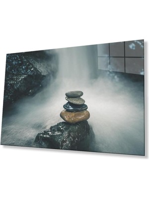 idealizbiz Taşlar Cam Tablo 4mm Dayanıklı Temperli Cam Stones Glass Wall Art