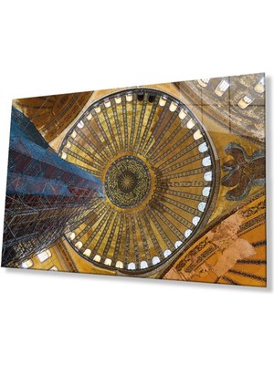 idealizbiz Cami Kubbe Dini Islami Duvar Dekoru Kaligrafi Cam Tablo 4mm Dayanıklı Temperli Cam