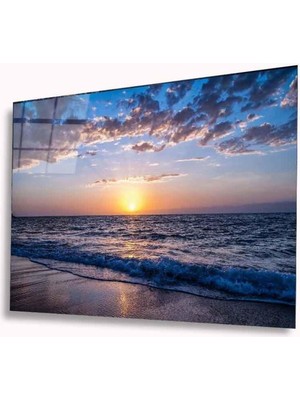 idealizbiz Günbatımı Cam Tablo 4mm Dayanıklı Temperli Cam