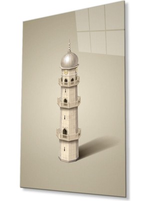 idealizbiz Islami Minare Cam Tablo 4mm Dayanıklı Temperli Cam