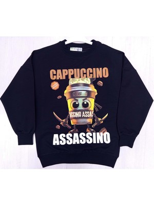 Başak Çocuk Giyim 227.661 Cappucıno Assasıno 9/14 Yaş Sweat - Siyah - 11-12 Yaş