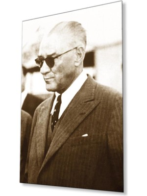 idealizbiz Atatürk Cam Tablo 4mm Dayanıklı Temperli Cam, Atatürk Glass Wall Art