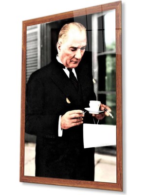 idealizbiz Atatürk Cam Tablo 4mm Dayanıklı Temperli Cam, Atatürk Glass Wall Art